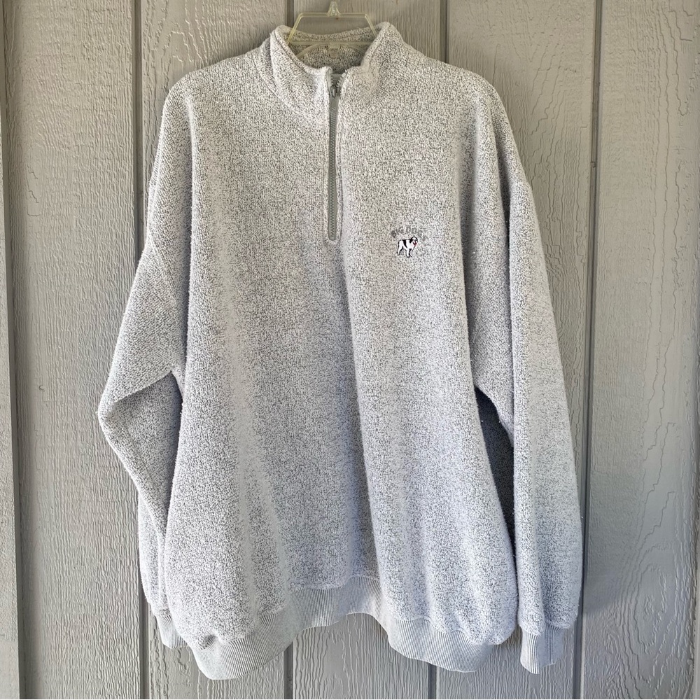 Big Dogs Gray Zip Up Sweater Soft Fleece Relaxed Fit Size 2X